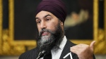 Federal NDP Leader Jagmeet Singh speaks to reporters at the House of Commons on Parliament Hill in Ottawa, on Nov. 30, 2022. THE CANADIAN PRESS/Sean Kilpatrick
