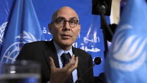 UN High Commissioner for Human Rights Volker Turk speaks at news conference in Khartoum, Sudan on Nov. 16, 2022. (AP Photo/Marwan Ali, File) 