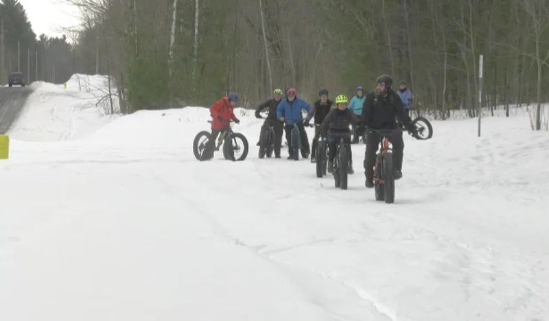 The Sault has one of the largest number of fat bike riders per-capita, club officials said. And the ride marking Global Fat Bike Day won't be the last this winter season. (Photo from video)
