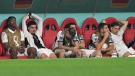 Germany players look dejected after Germany failed to qualify in the Qatar 2022 World Cup Group E football match between Costa Rica and Germany at the Al-Bayt Stadium in Al Khor, north of Doha on Dec. 1, 2022. (Photo by Glyn KIRK / AFP) (Photo by GLYN KIRK/AFP via Getty Images)
