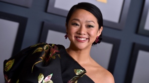 Stephanie Hsu arrives at the Governors Awards on Nov. 19, 2022, at Fairmont Century Plaza in Los Angeles. (Photo by Jordan Strauss/Invision/AP)