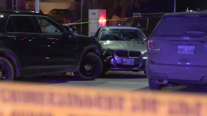 Winnipeg police say it happened around 7:30 p.m. during a traffic stop at the corner of Portage Avenue and Bourkevale Drive. (Source: CTV News Winnipeg)