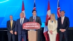 Prime Minister Justin Trudeau speaks at CAMI in Ingersoll, Ont. on Dec. 5, 2022. (Jim Knight/CTV News London)