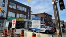 Repair work underway on Dundas Street between Brock and Sheridan Avenues (CTV News Toronto/ Phil Tsekouras).