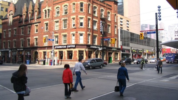 An image of the intersection at Yonge and College streets in downtown Toronto. (The Lost Wanderer/Flickr)