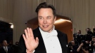 Elon Musk attends the Met Gala on May 2, 2022, in New York. (Photo by Evan Agostini/Invision/AP)