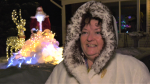 Laurie Keindel and her Talus Dome parody in Devon, Alta., on December 5, 2022 (Sean McClune/CTV News Edmonton.) 