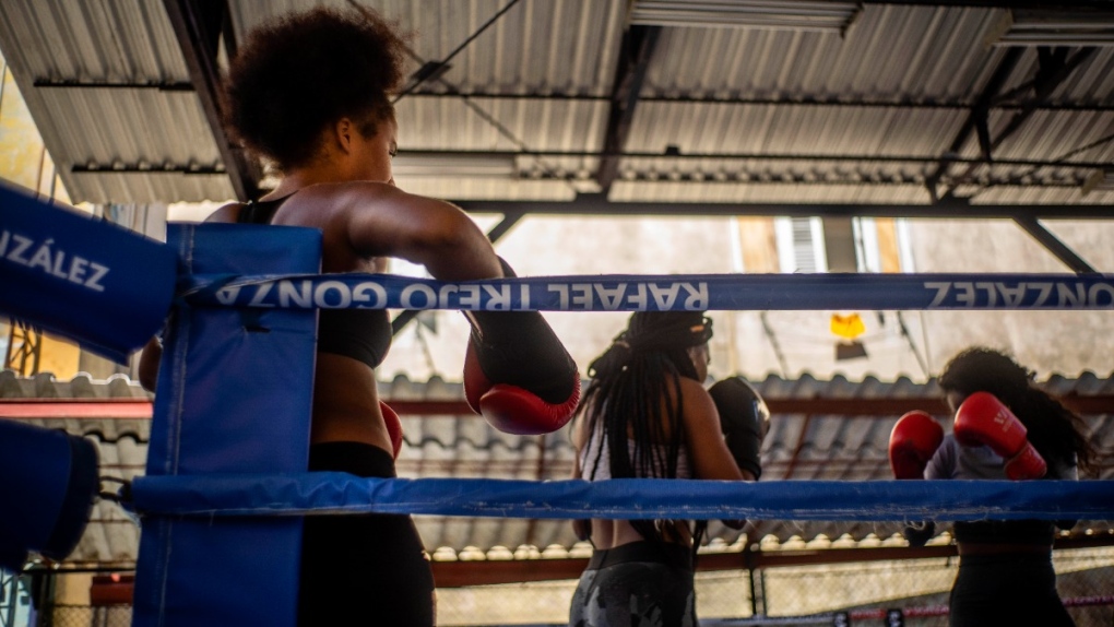 Female boxers train in Havana, Cuba