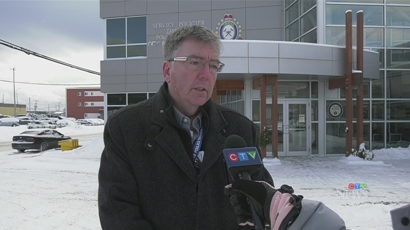 Marc Depatie of Timmins Police Service said they receive an influx of complaints to the 911 Call Centre about people putting their snow on other neighbours' properties.  They are reiterating that 911 is for emergency calls only. Dec. 5/22 (Lydia Chubak/CTV News Northern Ontario)