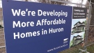 Affordable housing project site in Goderich, Ont., as seen on Dec. 6, 2022. (Scott Miller/CTV News London)