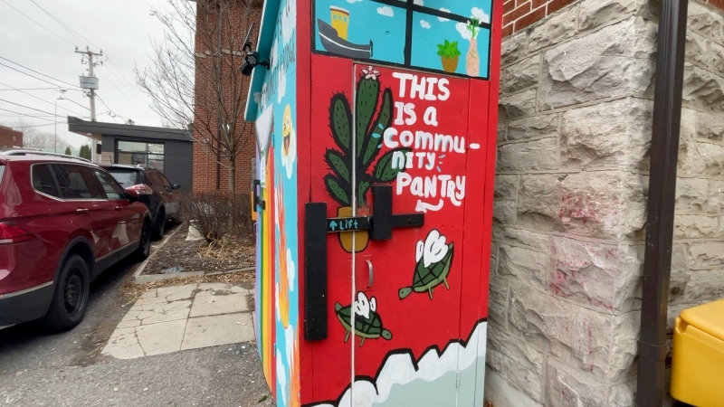 The community fridge and pantry at the Parkdale Food Centre. (Peter Szperling/CTV News Ottawa)