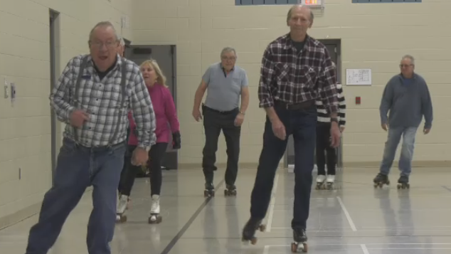 The Senior Roller Skaters Group can be found at a Breslau gym every Tuesday. (CTV News/Ricardo Veneza)