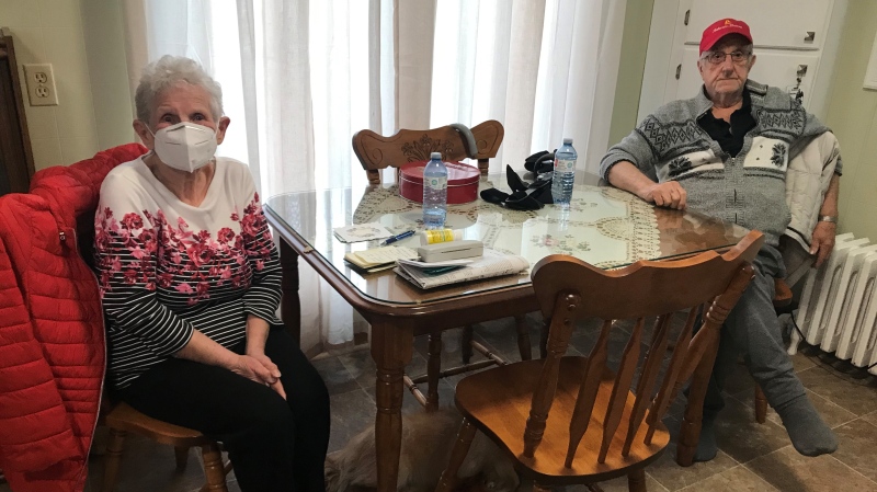 On Tuesday, Russell and Marie Mauger were in their neighbour's kitchen surrounded by family and friends. Less than 24 hours earlier, they had narrowly escaped their burning home. 