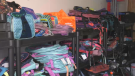 Backpack Heroes based in Collingwood is seeking donations as it continues to collect necessary school supplies for those in need (Dave Erskine/CTV News Barrie)