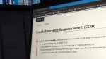 The landing page for the Canada Emergency Response Benefit is seen in Toronto, Monday, Aug. 10, 2020. THE CANADIAN PRESS/Giordano Ciampini 