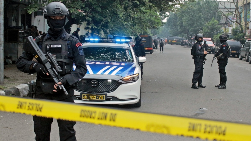 Police cordon in Bandung, West Java, Indonesia