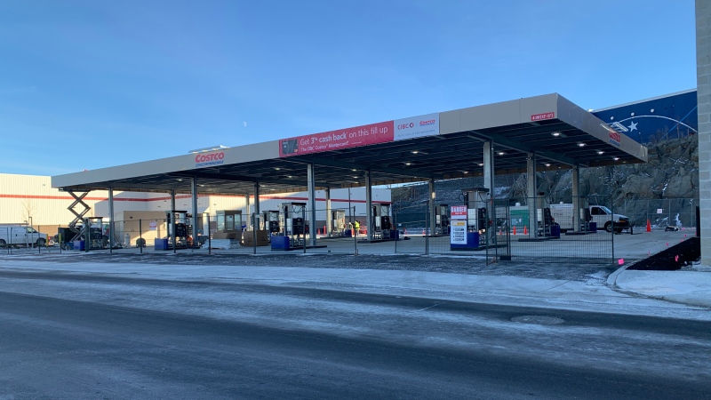 New Costco gas station next to the Sudbury warehouse on the Kingsway. Dec. 1/22 (Chelsea Papineau/CTV Northern Ontario)
