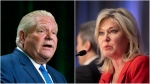 Ontario Premier Doug Ford and Mississauga Mayor Bonnie Crombie are seen in these images dated Aug. 15, 2022 and June 7, 2019, respectively. (The Canadian Press/Adrian Wyld,Chris Young)