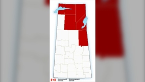 Extreme cold warnings remain in northeast Saskatchewan as of 2:05 p.m. on Dec. 7, 2022. (Source: Environment Canada) 
