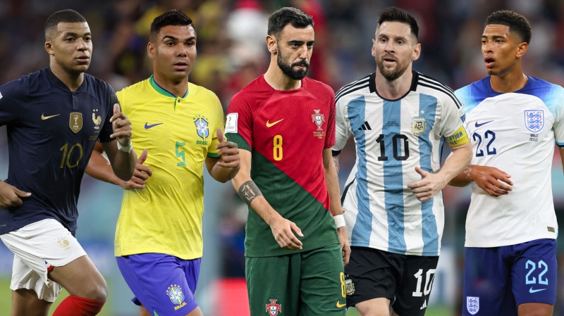 Kylian Mbappe, Casemiro, Bruno Fernandes, Lionel Messi, and Jude Bellingham are among the top candidates to win the men's World Cup Golden Ball award (Getty Images Sport).