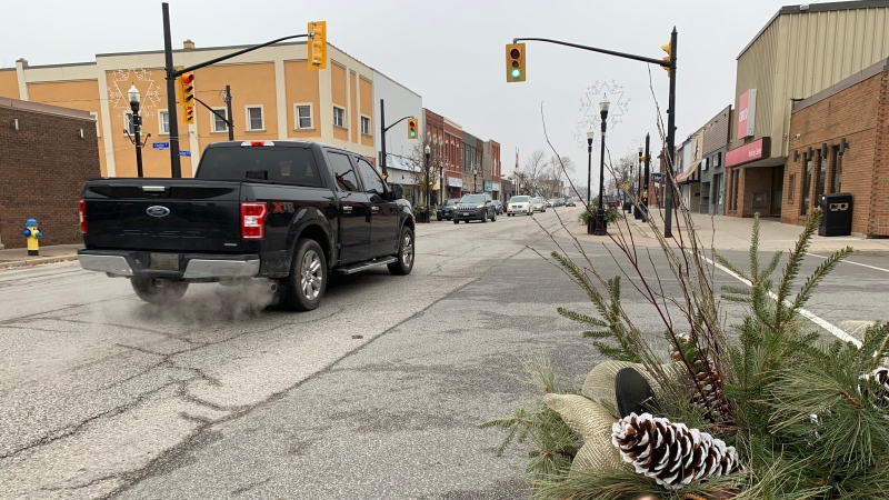 Essex council considers how to move forward with a massive streetscaping project on Talbot Street North in Essex, Ont. on Wednesday, Dec. 7, 2022. (Rich Garton/CTV News Windsor)