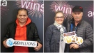 Lorniel Velez (left) and Maxine and Thorne Thompson (right). (Photos: Western Canada Lottery Corporation)