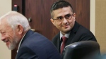 Capital murder defendant and former U.S. Border Patrol Juan David Ortiz looks around the courtroom before the start of the first day of the trial before Webb County State District Court Judge Oscar J. Hale, Monday, Nov. 28, 2022. (Jerry Lara/The San Antonio Express-News via AP) 