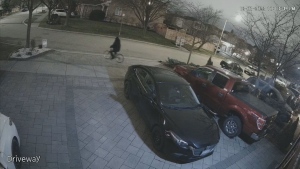 Image taken from a surveillance video shows the alleged suspect in the fatal Mississauga shooting minutes before the incident. (Peel Regional Police)