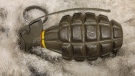 Mounties in Grand Forks, B.C. shared this image of a live grenade that was turned in to the station on Dec. 1, 2022.
