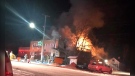 Supplied image of the fire at the Rennie Hotel on Dec. 8, 2022.