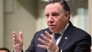 Quebec Premier Francois Legault responds to the Opposition during question period, Thursday, December 8, 2022 at the legislature in Quebec City. THE CANADIAN PRESS/Jacques Boissinot