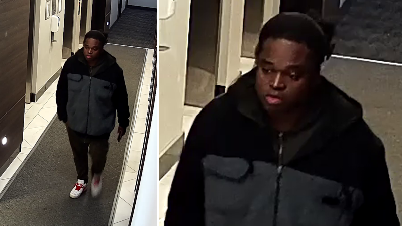 Ottawa police say this man stole a package from a condo building on Bay Street while delivering food. (Ottawa Police Service)