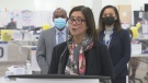 Dr. Eileen de Villa speaks at a vaccination clinic in Toronto on Thursday, Dec. 8, 2022.
