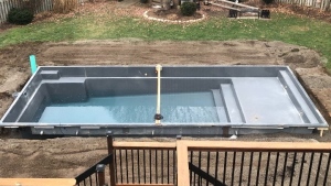 A Guelph family finally gets their pool installed in December. (Submitted/Brian Herron)