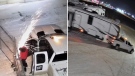 Security footage shows a person cut the gate at Vision RV in Acheson before returning to steal two fifth-wheel RVs on December 4, 2022 (Source: Vision RV.)