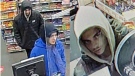 Montreal police (SPVM) released these surveillance images of two people suspected of multiple robberies between Dec. 3 and 5, 2022. Police say the suspects have been arrested and will face multiple charges. (Source: SPVM)