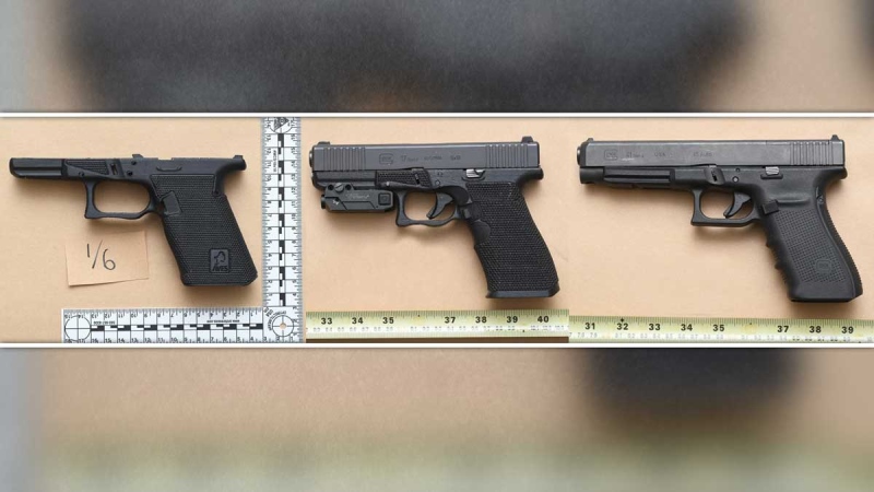 Police believe a criminal network solicited and paid legitimate 3D printer services to make handgun lower receiver assemblies, also known as receiver blanks. (Source: Winnipeg Police Service)