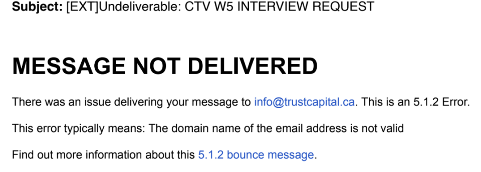 W5, message not delivered