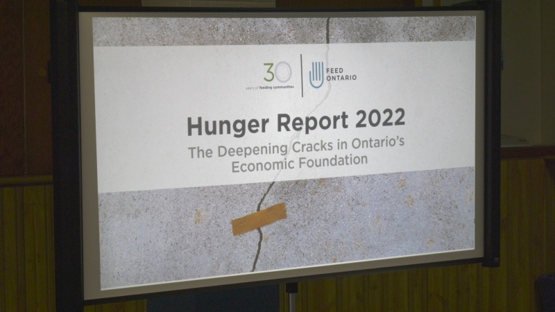 The 2022 Feed Ontario Hunger Report. (Nate Vandermeer/CTV News Ottawa)