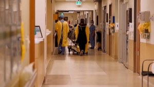 Frontline hospital workers are seen in the undated file photo. The 2022 BC Labour Market Outlook forecasts the health care sector will see the largest number of job openings in the next decade. (CTV News Vancouver)