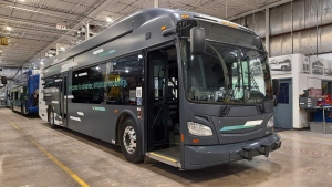 A New Flyer bus is pictured in an undated image (Source; Daniel Timmerman, CTV News Winnipeg)