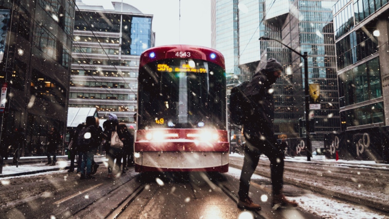 An image of a snowy day in downtown Toronto. (Pexels/Andre Furtado)