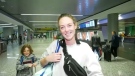 Robyn Hollemans of Calgary returned home from Mazatlan Saturday at Calgary airport