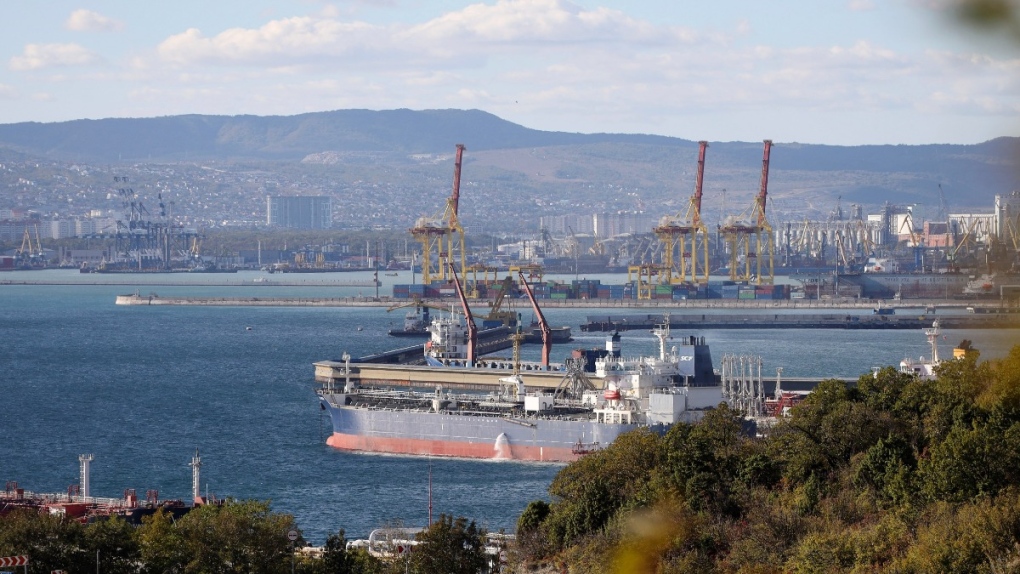 Oil tanker moored in Novorossiysk, Russia