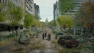 A scene from HBO's The Last of Us showing the a post-apocalyptic rendition of downtown Edmonton and the Alberta Legislature (Source: HBO).