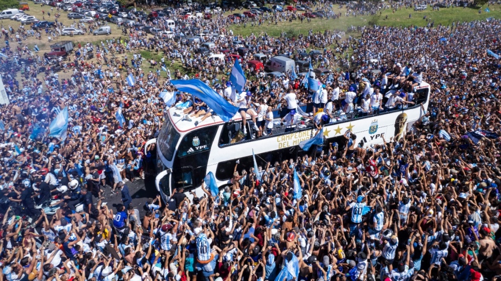 Celebrating World Cup win in Argentina