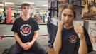 Jayden Trudell (left) and Rosalind Canty (right), both 18 years old, will represent Windsor, Ont., at the Canadian National Boxing Championships in Brampton. The four-day tournament starts Feb. 2. Pictured at Border City Boxing Club in Windsor on Jan. 14, 2023. (Sanjay Maru/CTV News Windsor)