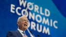 Klaus Schwab, President and founder of the World Economic Forum delivers his opening speech of the forum in Davos, Switzerland, Monday, May 23, 2022. (AP Photo/Markus Schreiber)