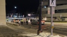 Investigators at the scene of a fatal pedestrian collision. Jan. 15/22 (Dan Bertrand/CTV Northern Ontario)