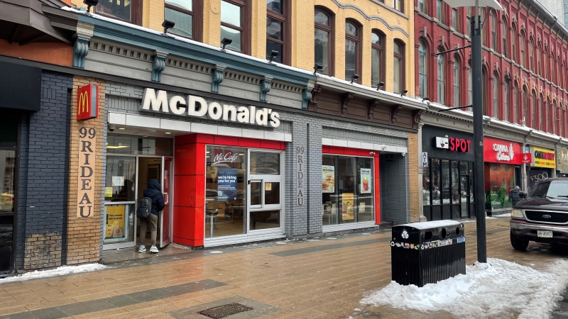 McDonald's has decided not to renew its lease for the Rideau Street location in Ottawa, and will close in April. (Josh Pringle/CTV News Ottawa) 